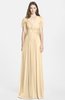 ColsBM Rosie Marzipan Elegant A-line V-neck Short Sleeve Zip up Bridesmaid Dresses