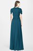 ColsBM Rosie Moroccan Blue Elegant A-line V-neck Short Sleeve Zip up Bridesmaid Dresses