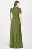ColsBM Rosie Olive Green Elegant A-line V-neck Short Sleeve Zip up Bridesmaid Dresses