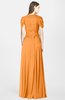 ColsBM Rosie Orange Elegant A-line V-neck Short Sleeve Zip up Bridesmaid Dresses