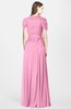 ColsBM Rosie Pink Elegant A-line V-neck Short Sleeve Zip up Bridesmaid Dresses