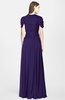 ColsBM Rosie Royal Purple Elegant A-line V-neck Short Sleeve Zip up Bridesmaid Dresses