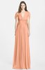 ColsBM Rosie Salmon Elegant A-line V-neck Short Sleeve Zip up Bridesmaid Dresses