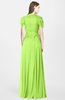 ColsBM Rosie Sharp Green Elegant A-line V-neck Short Sleeve Zip up Bridesmaid Dresses