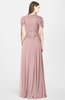 ColsBM Rosie Silver Pink Elegant A-line V-neck Short Sleeve Zip up Bridesmaid Dresses