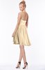 ColsBM Belen Apricot Gelato Modest Halter Chiffon Knee Length Ruching Bridesmaid Dresses