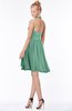 ColsBM Belen Beryl Green Modest Halter Chiffon Knee Length Ruching Bridesmaid Dresses