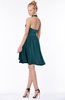 ColsBM Belen Blue Green Modest Halter Chiffon Knee Length Ruching Bridesmaid Dresses