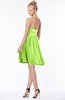 ColsBM Belen Bright Green Modest Halter Chiffon Knee Length Ruching Bridesmaid Dresses