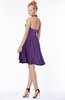 ColsBM Belen Dark Purple Modest Halter Chiffon Knee Length Ruching Bridesmaid Dresses
