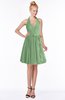 ColsBM Belen Fair Green Modest Halter Chiffon Knee Length Ruching Bridesmaid Dresses