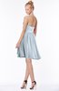 ColsBM Belen Illusion Blue Modest Halter Chiffon Knee Length Ruching Bridesmaid Dresses