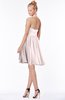 ColsBM Belen Light Pink Modest Halter Chiffon Knee Length Ruching Bridesmaid Dresses