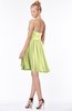 ColsBM Belen Lime Green Modest Halter Chiffon Knee Length Ruching Bridesmaid Dresses