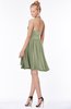 ColsBM Belen Moss Green Modest Halter Chiffon Knee Length Ruching Bridesmaid Dresses