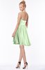 ColsBM Belen Pale Green Modest Halter Chiffon Knee Length Ruching Bridesmaid Dresses