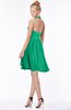 ColsBM Belen Pepper Green Modest Halter Chiffon Knee Length Ruching Bridesmaid Dresses