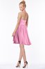 ColsBM Belen Pink Modest Halter Chiffon Knee Length Ruching Bridesmaid Dresses