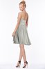 ColsBM Belen Platinum Modest Halter Chiffon Knee Length Ruching Bridesmaid Dresses