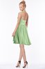ColsBM Belen Sage Green Modest Halter Chiffon Knee Length Ruching Bridesmaid Dresses