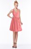 ColsBM Belen Shell Pink Modest Halter Chiffon Knee Length Ruching Bridesmaid Dresses