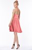 ColsBM Belen Shell Pink Modest Halter Chiffon Knee Length Ruching Bridesmaid Dresses