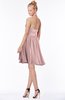 ColsBM Belen Silver Pink Modest Halter Chiffon Knee Length Ruching Bridesmaid Dresses
