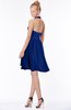 ColsBM Belen Sodalite Blue Modest Halter Chiffon Knee Length Ruching Bridesmaid Dresses