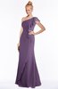 ColsBM Hope Chinese Violet Gorgeous Trumpet One Shoulder Zip up Chiffon Floor Length Bridesmaid Dresses