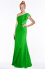 ColsBM Hope Classic Green Gorgeous Trumpet One Shoulder Zip up Chiffon Floor Length Bridesmaid Dresses
