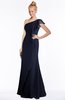 ColsBM Hope Dark Sapphire Gorgeous Trumpet One Shoulder Zip up Chiffon Floor Length Bridesmaid Dresses