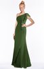 ColsBM Hope Garden Green Gorgeous Trumpet One Shoulder Zip up Chiffon Floor Length Bridesmaid Dresses