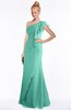 ColsBM Hope Mint Green Gorgeous Trumpet One Shoulder Zip up Chiffon Floor Length Bridesmaid Dresses