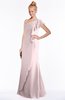 ColsBM Hope Petal Pink Gorgeous Trumpet One Shoulder Zip up Chiffon Floor Length Bridesmaid Dresses