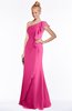 ColsBM Hope Rose Pink Gorgeous Trumpet One Shoulder Zip up Chiffon Floor Length Bridesmaid Dresses