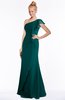 ColsBM Hope Shaded Spruce Gorgeous Trumpet One Shoulder Zip up Chiffon Floor Length Bridesmaid Dresses