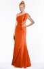 ColsBM Hope Tangerine Gorgeous Trumpet One Shoulder Zip up Chiffon Floor Length Bridesmaid Dresses
