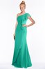 ColsBM Hope Viridian Green Gorgeous Trumpet One Shoulder Zip up Chiffon Floor Length Bridesmaid Dresses