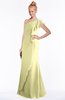 ColsBM Hope Wax Yellow Gorgeous Trumpet One Shoulder Zip up Chiffon Floor Length Bridesmaid Dresses