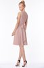 ColsBM Rivka Blush Pink Glamorous Fit-n-Flare V-neck Zip up Chiffon Knee Length Bridesmaid Dresses