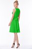 ColsBM Rivka Classic Green Glamorous Fit-n-Flare V-neck Zip up Chiffon Knee Length Bridesmaid Dresses