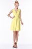 ColsBM Rivka Daffodil Glamorous Fit-n-Flare V-neck Zip up Chiffon Knee Length Bridesmaid Dresses