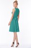 ColsBM Rivka Emerald Green Glamorous Fit-n-Flare V-neck Zip up Chiffon Knee Length Bridesmaid Dresses