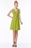 ColsBM Rivka Green Oasis Glamorous Fit-n-Flare V-neck Zip up Chiffon Knee Length Bridesmaid Dresses