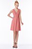 ColsBM Rivka Lantana Glamorous Fit-n-Flare V-neck Zip up Chiffon Knee Length Bridesmaid Dresses
