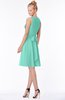 ColsBM Rivka Mint Green Glamorous Fit-n-Flare V-neck Zip up Chiffon Knee Length Bridesmaid Dresses