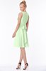 ColsBM Rivka Pale Green Glamorous Fit-n-Flare V-neck Zip up Chiffon Knee Length Bridesmaid Dresses