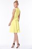 ColsBM Rivka Pastel Yellow Glamorous Fit-n-Flare V-neck Zip up Chiffon Knee Length Bridesmaid Dresses