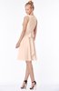ColsBM Rivka Peach Puree Glamorous Fit-n-Flare V-neck Zip up Chiffon Knee Length Bridesmaid Dresses