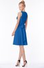 ColsBM Rivka Royal Blue Glamorous Fit-n-Flare V-neck Zip up Chiffon Knee Length Bridesmaid Dresses